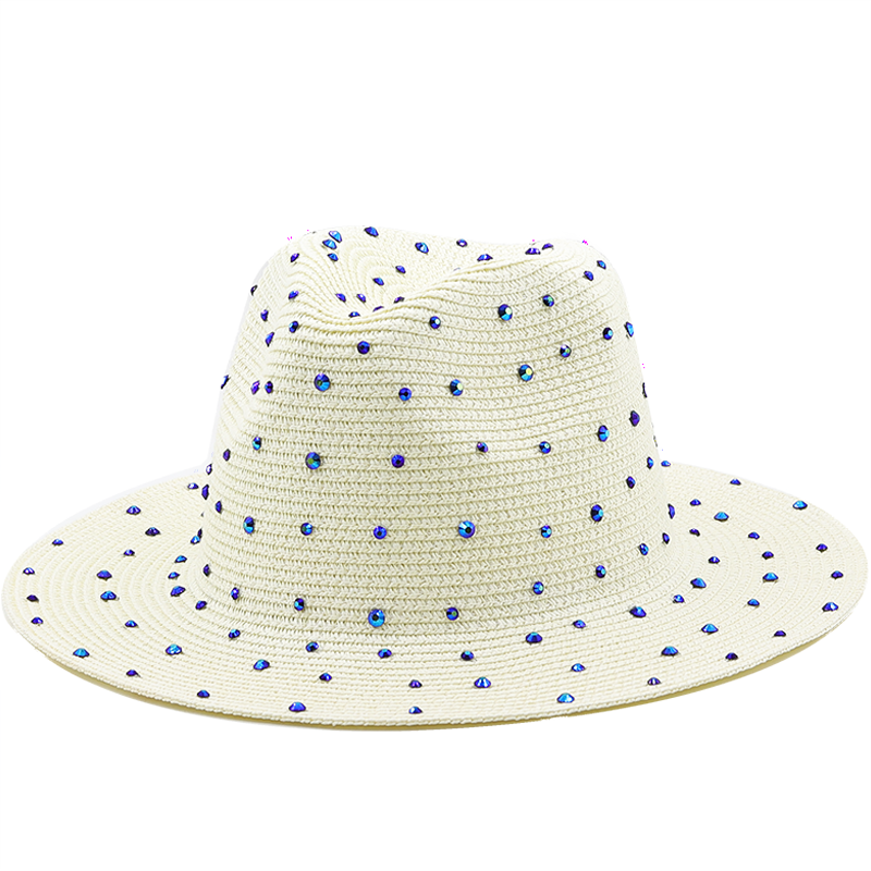 Musical Instrument Jazz - Luxury diamond Panama Soft Shaped Straw