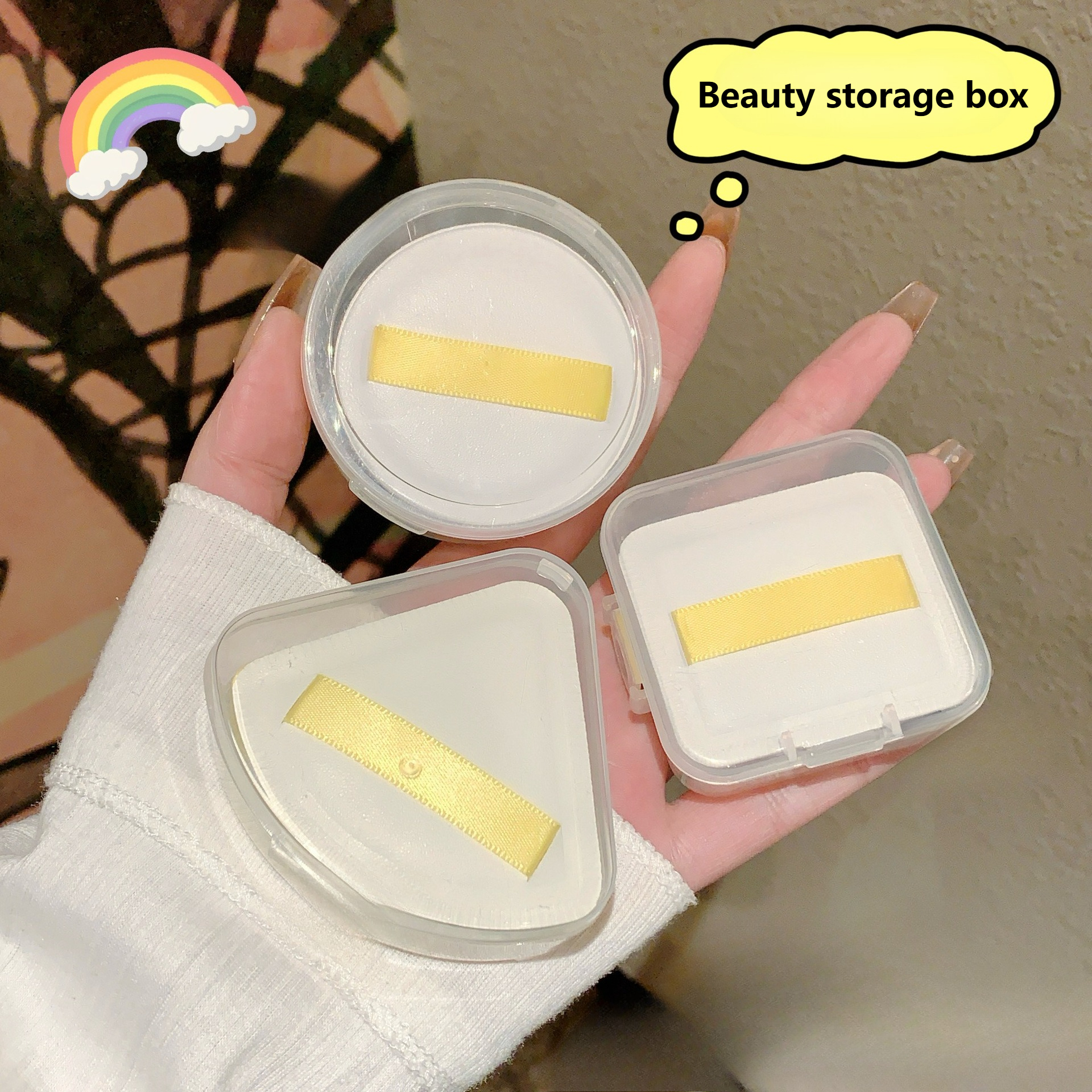 Musical Instrument Triangle - Transparent Circular/Square/Triangle, Empty Storage Box, Portable