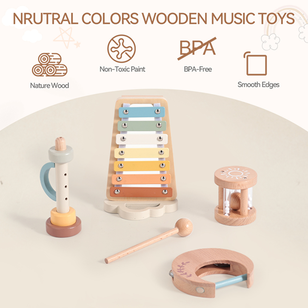 Wooden Baby Montessori Toys Mu - Musical Instruments Names recensie en prijs