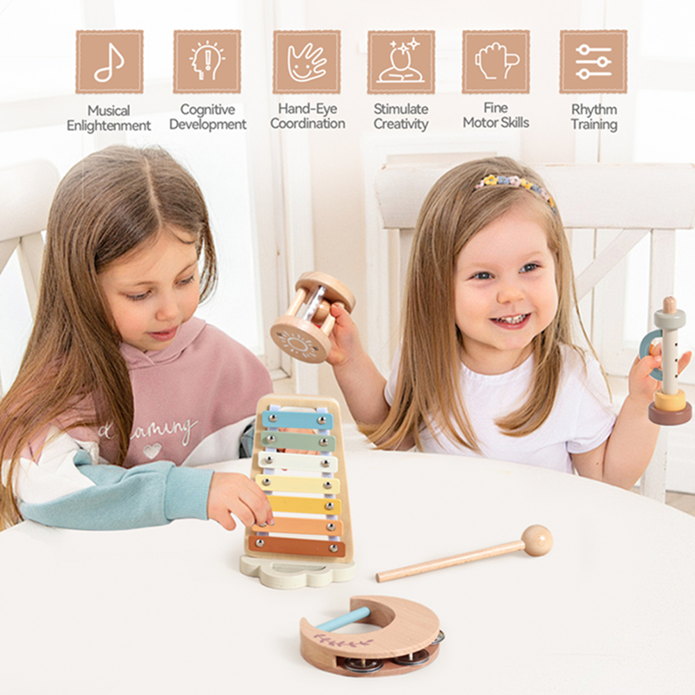Wooden Baby Montessori Toys Mu - Musical Instruments Names recensie en prijs