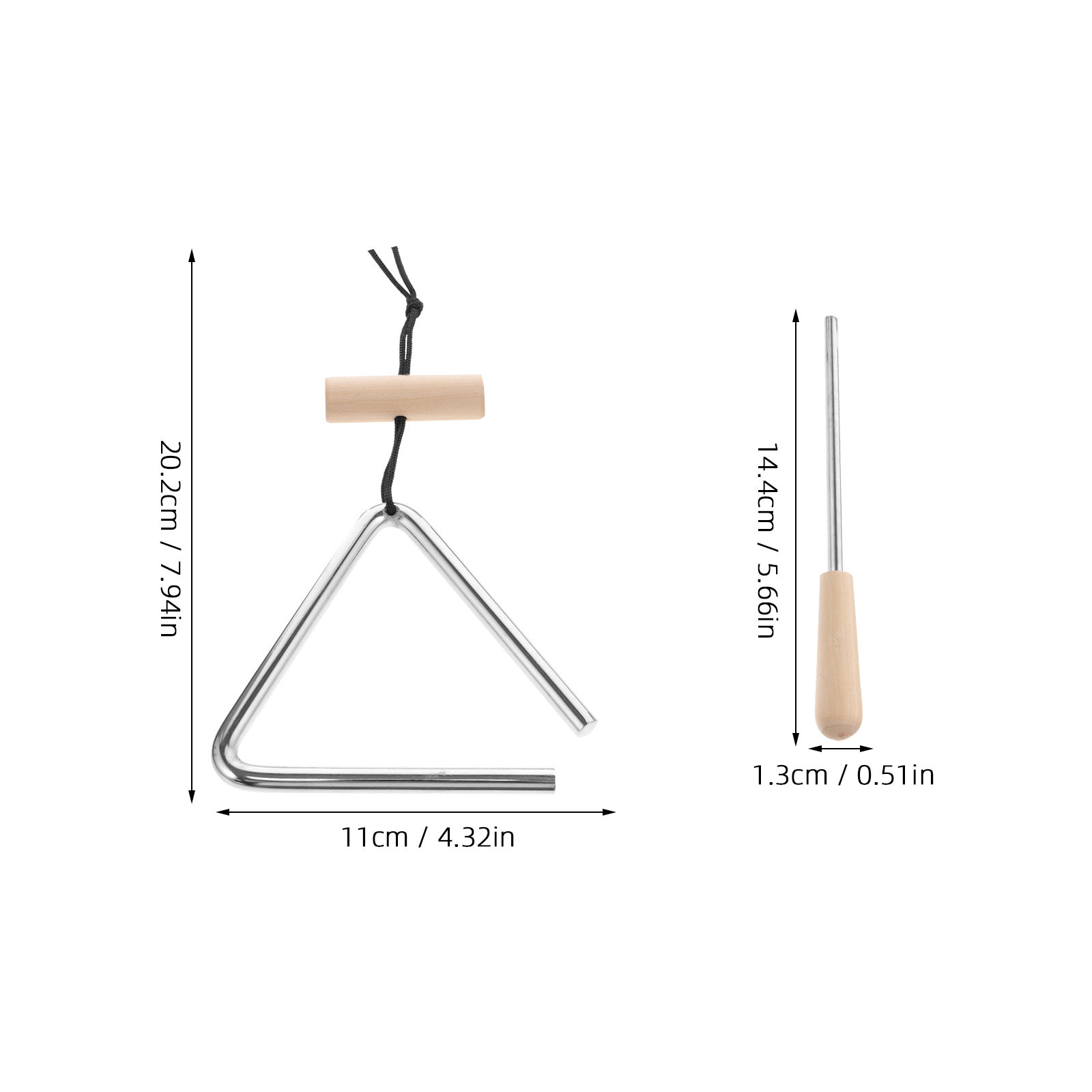 1Set Triangle Iron Musical Ins - Musical Instrument Triangle recensie en prijs