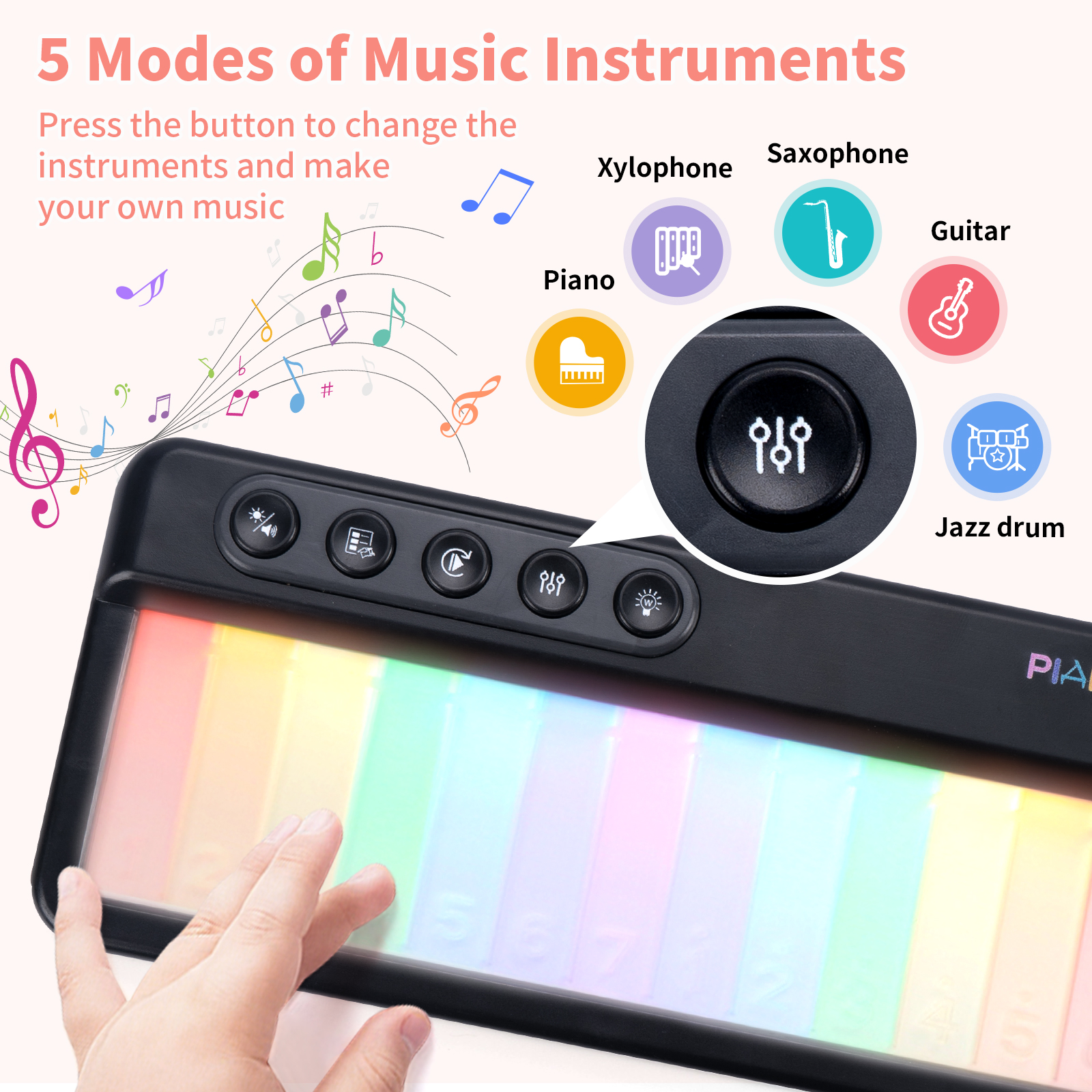Rainbow Flashing Piano Toys wi - Musical Instruments Names recensie en prijs
